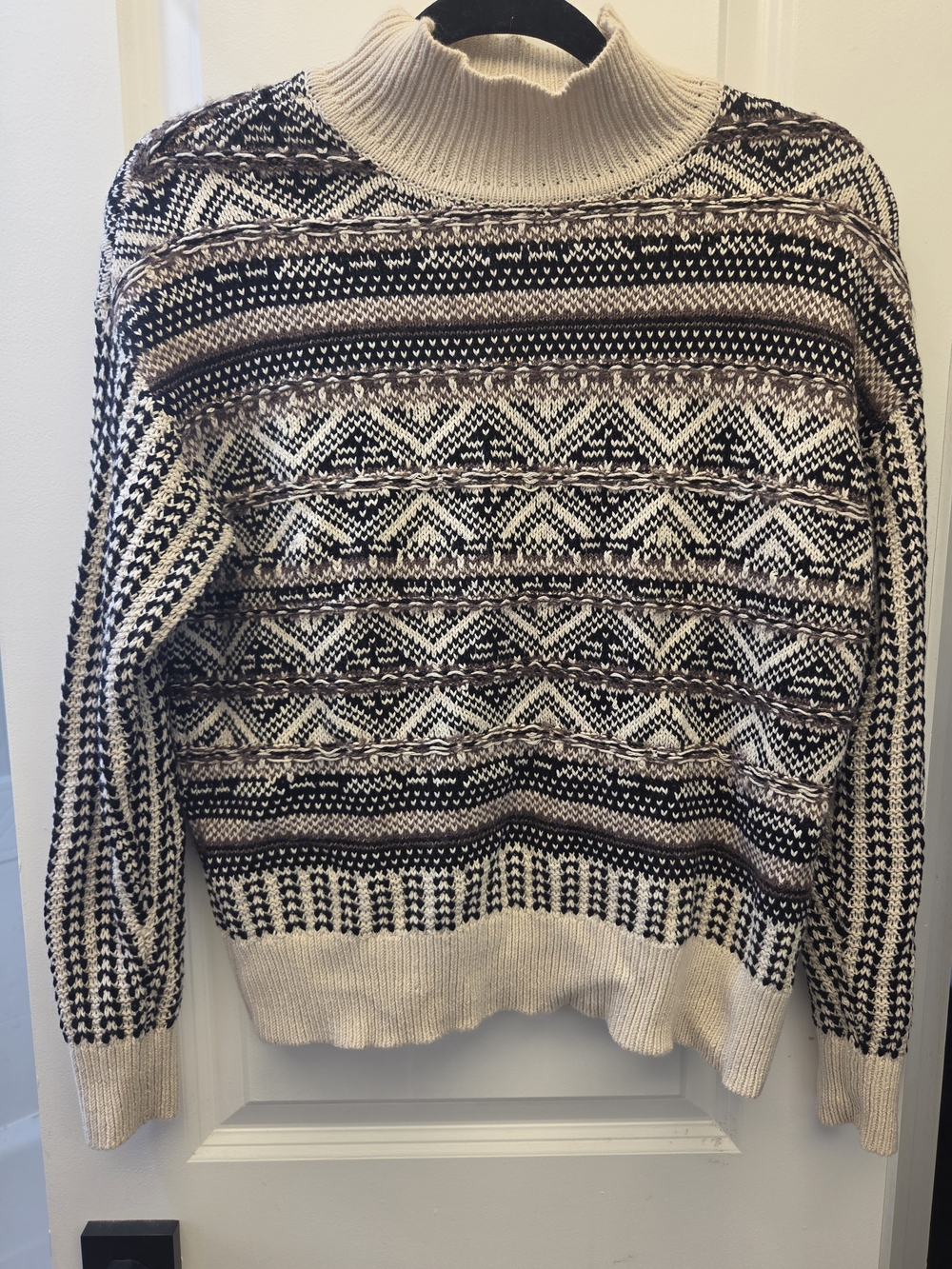 LOFT Outlet Women’s Size XS Fair Isle Turtleneck Knit Pullover Sweater Ribbed